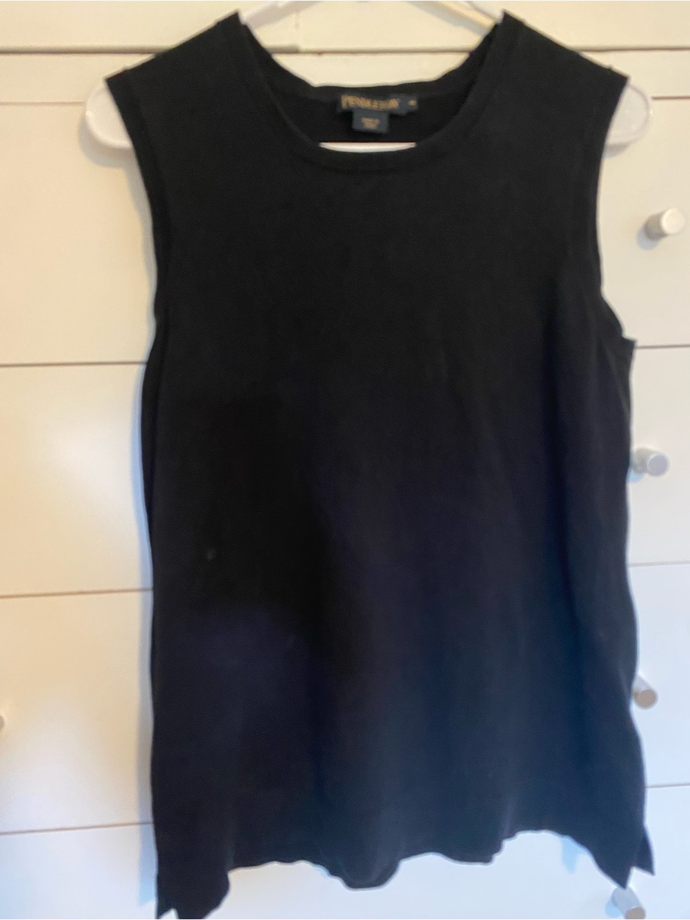 Vintage Pendelton Sleeveless Black Knit Tank Top - Classic Women's Shell, Sz M